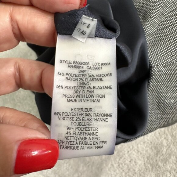 Elie Tahari Women's Career Pencil Skirt Lined Side Zip Pleat Hem Size 4 Grey - Picture 10 of 11